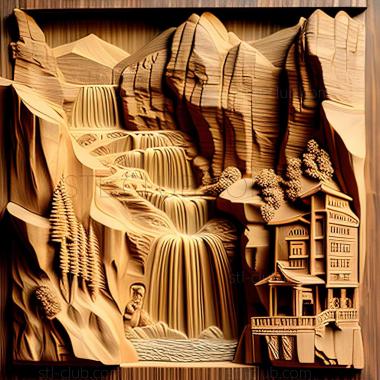 3D model Neuhausen am Rheinfall in Switzerland (STL)